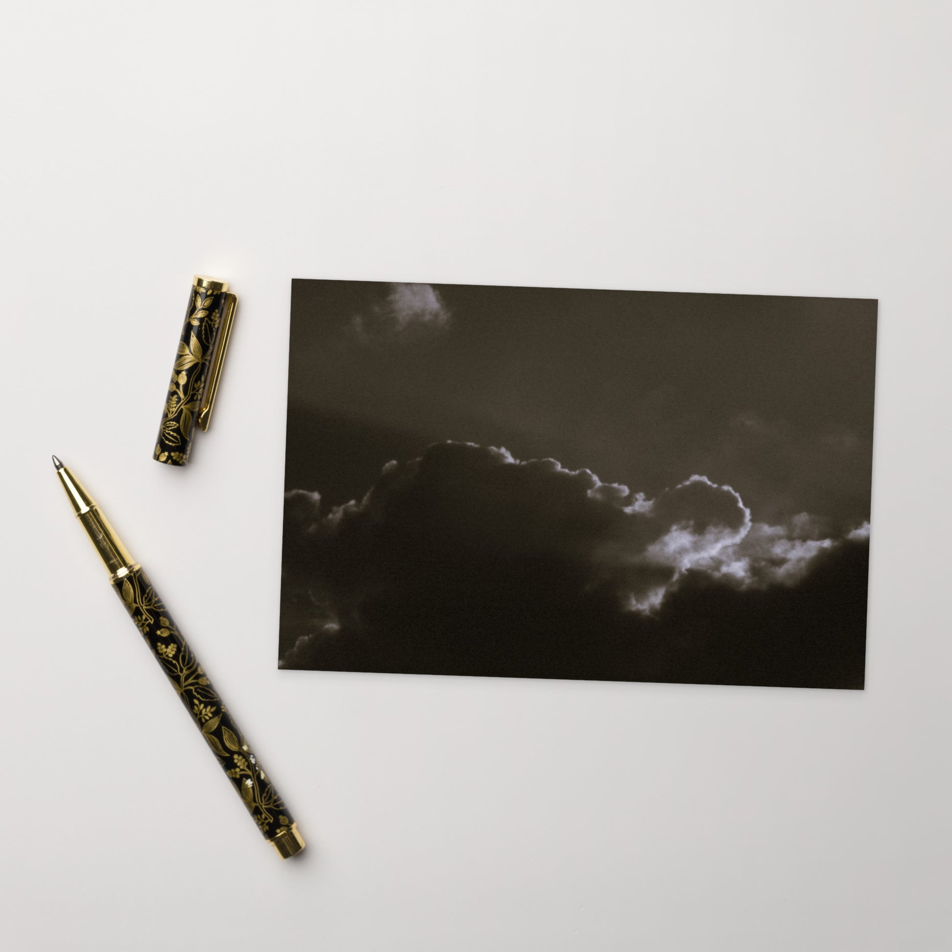 Light Rays through Clouds (B&W) - Postcard, Front View