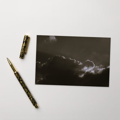 Light Rays through Clouds (B&W) - Postcard, Front View