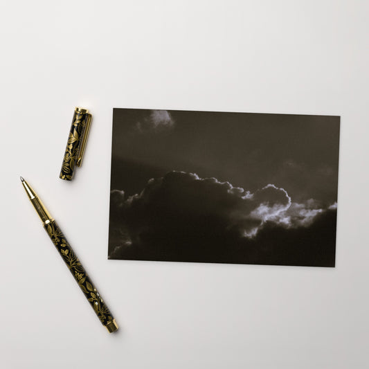Light Rays through Clouds (B&W) - Postcard, Front View