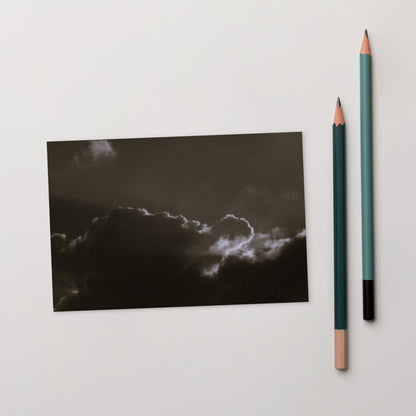 Light Rays through Clouds (B&W) - Postcard, Front View