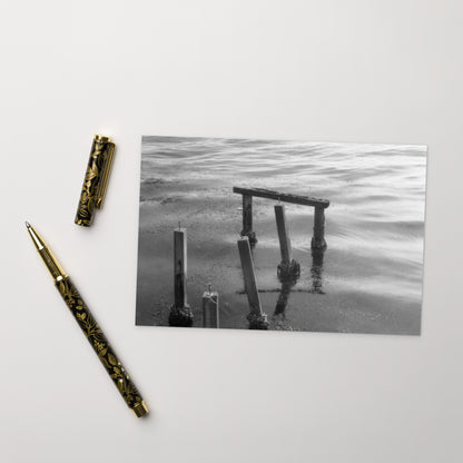 Decayed Pier (B&W) - Postcard, Front View