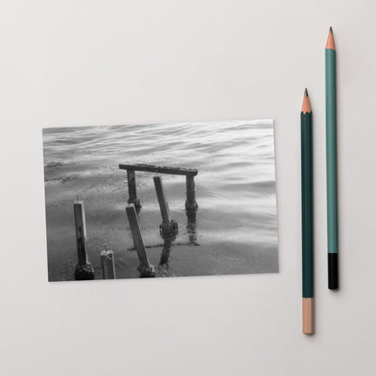 Decayed Pier (B&W) - Postcard, Front View