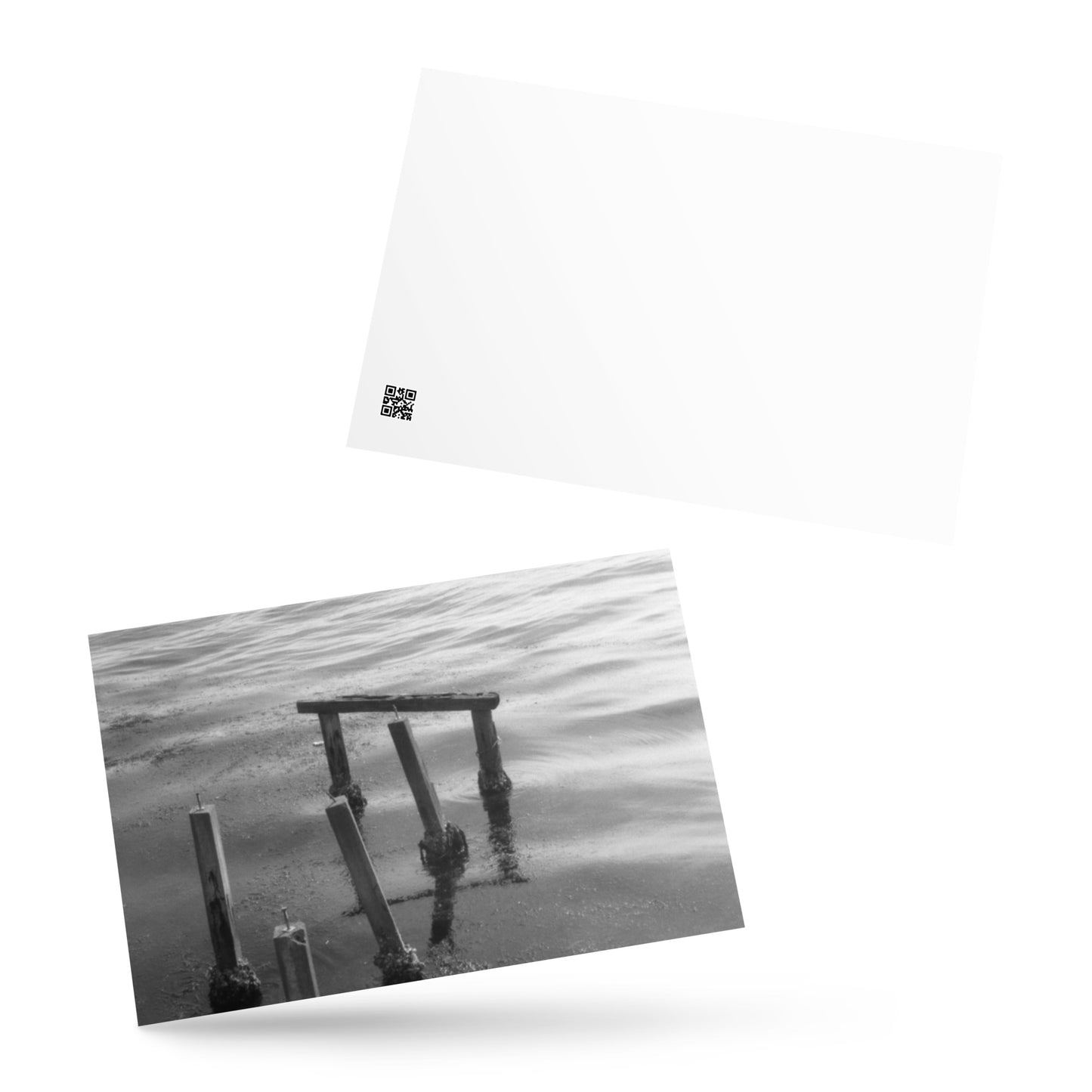 Decayed Pier (B&W) - Postcard, Front View