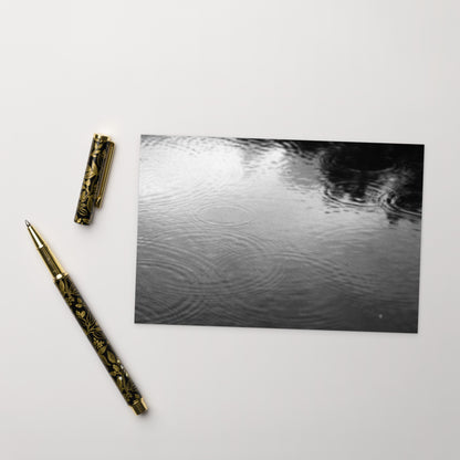 Ripples in Puddle B and W Postcard