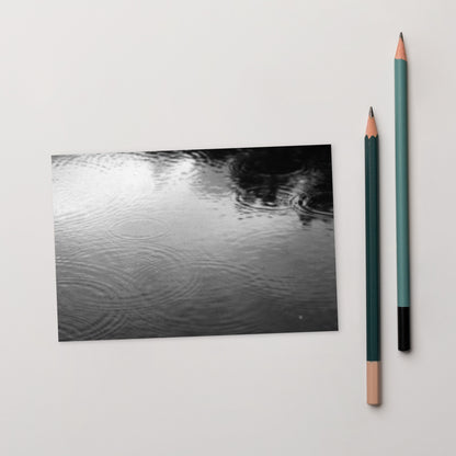 Ripples in Puddle B and W Postcard