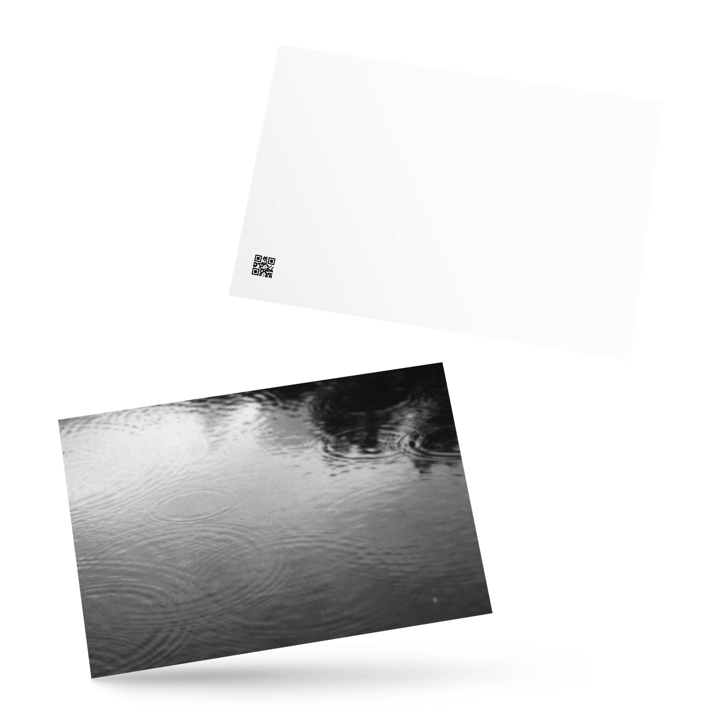 Ripples in Puddle B and W Postcard