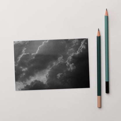 Light Rays through Clouds (B&W) - Postcard Front View