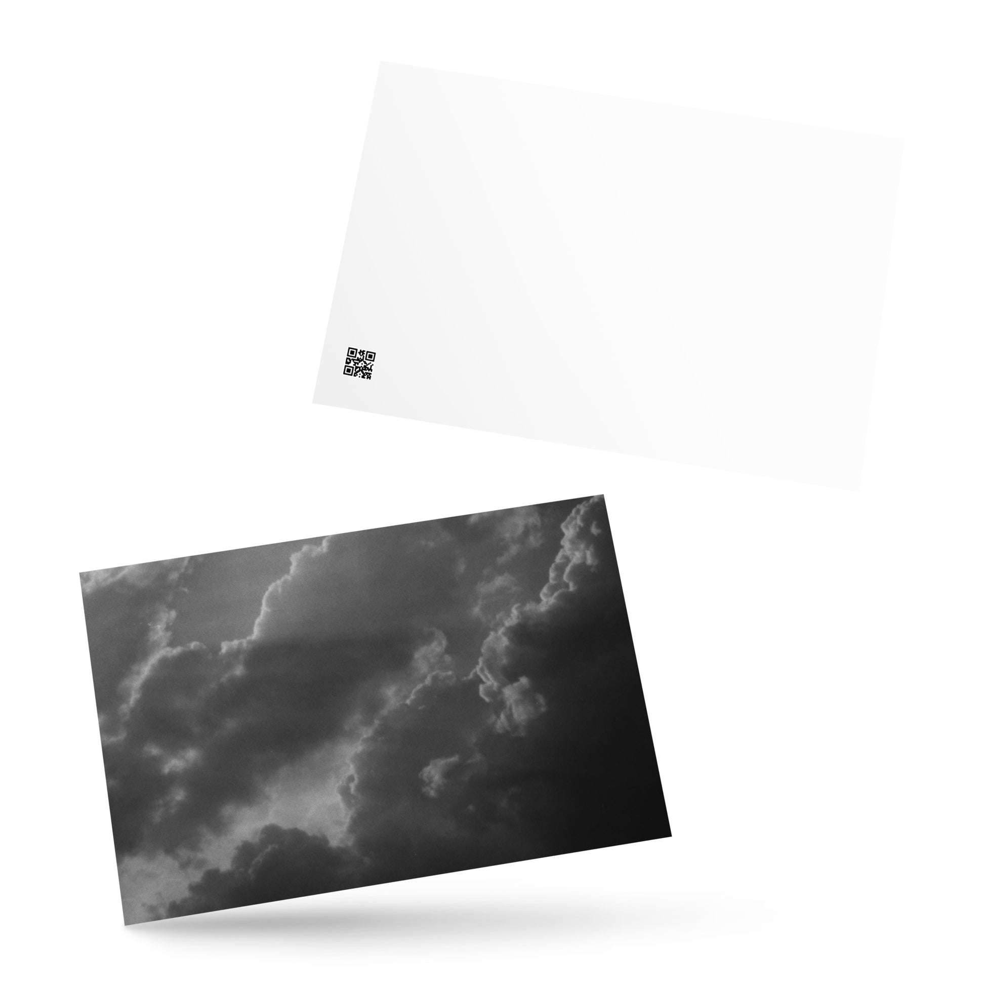 Light Rays through Clouds (B&W) - Postcard Front View