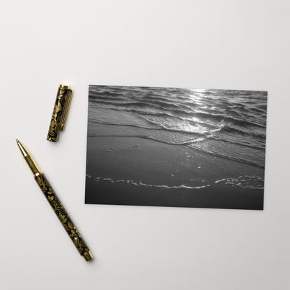 Minimalist mode style 'Ocean Beach' black and white photo postcard, printed on high-quality matte paper / モードストリート系「Ocean Beach（オーシャンビーチ）」モノクロ写真ポストカード（高品質マット紙プリント）