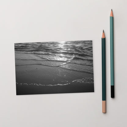 Minimalist mode style 'Ocean Beach' black and white photo postcard, printed on high-quality matte paper / モードストリート系「Ocean Beach（オーシャンビーチ）」モノクロ写真ポストカード（高品質マット紙プリント）