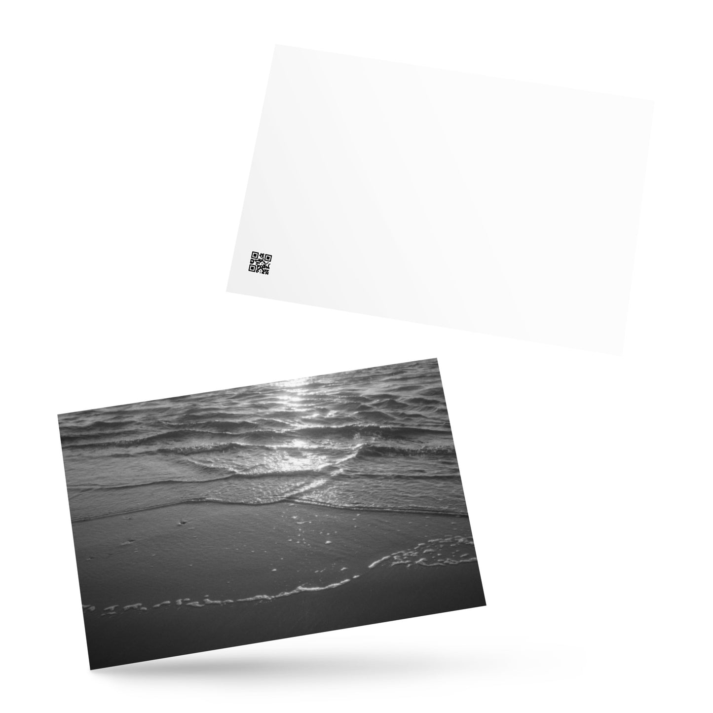 Minimalist mode style 'Ocean Beach' black and white photo postcard, printed on high-quality matte paper / モードストリート系「Ocean Beach（オーシャンビーチ）」モノクロ写真ポストカード（高品質マット紙プリント）