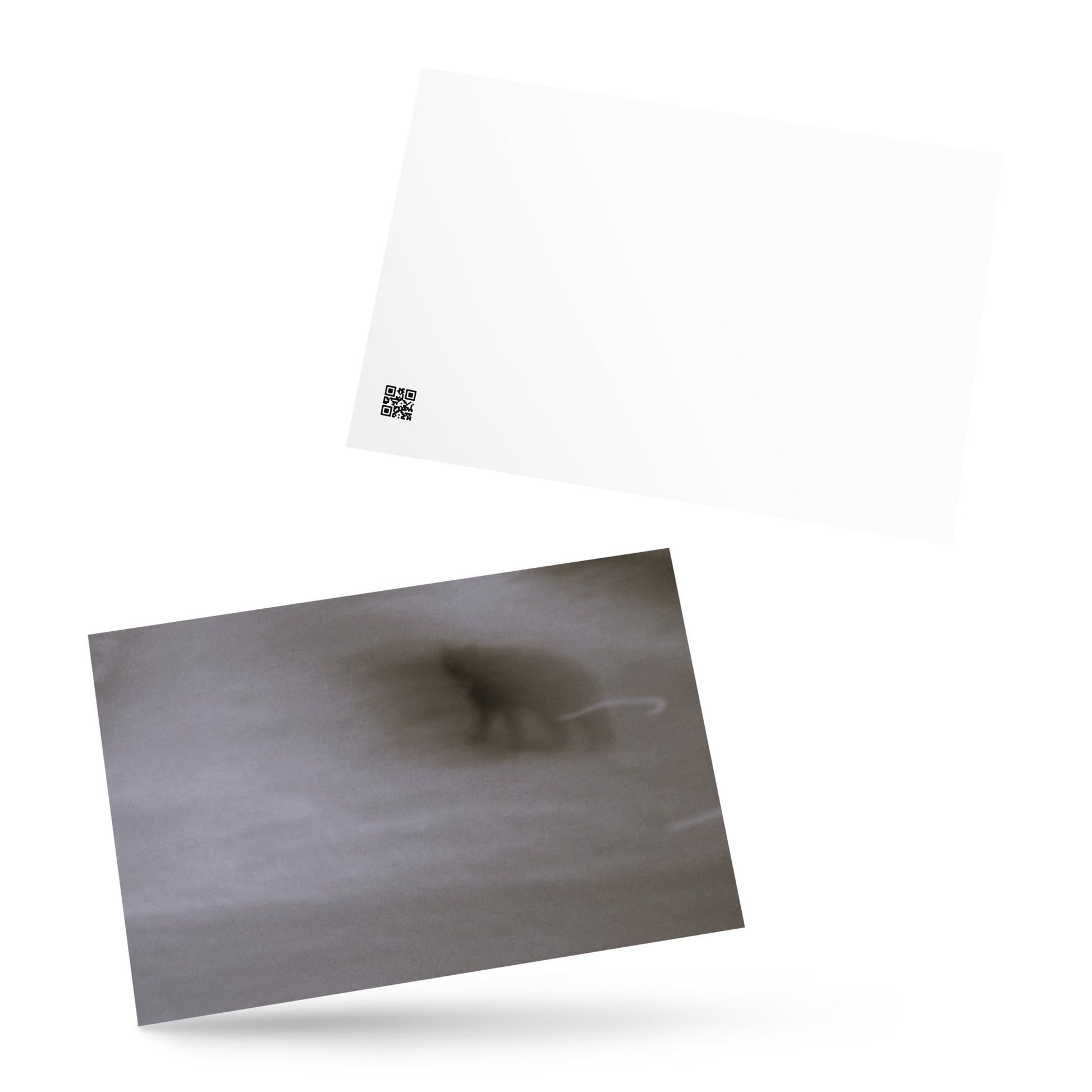 Minimalist streetwear style postcard featuring the 'Cat (B&W)' photo art. / モードストリート系ポストカード：「猫（モノクロ）」のフォトアートを配したデザイン。