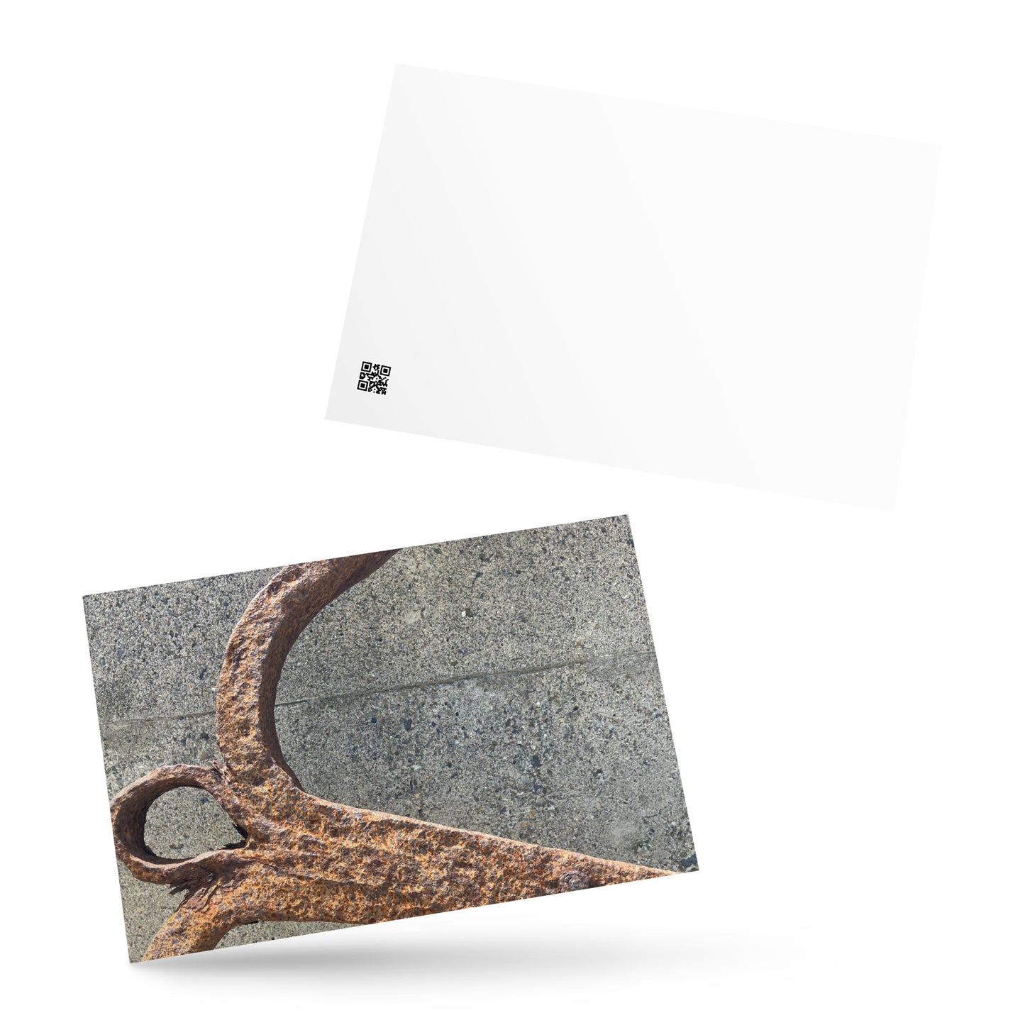 Minimalist streetwear style postcard featuring the 'Anchor' photo art. / モードストリート系ポストカード：「アンカー（錨）」のフォトアートを配したデザイン。