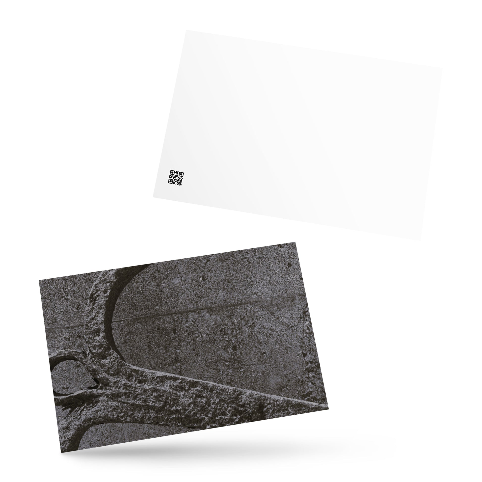 Minimalist art postcard featuring the 'Anchor (B&W)' photo art. / ポストカード：「アンカー（錨・モノクロ）」のフォトアートを配したミニマリストデザイン。