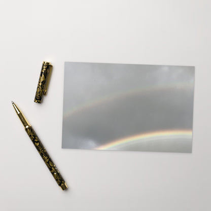 Minimalist art postcard featuring the 'Double Rainbow' photo art. / ポストカード：「ダブルレインボー」のフォトアートを配したミニマリストデザイン。
