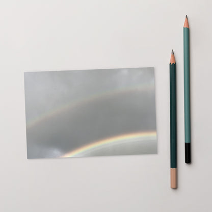 Minimalist art postcard featuring the 'Double Rainbow' photo art. / ポストカード：「ダブルレインボー」のフォトアートを配したミニマリストデザイン。