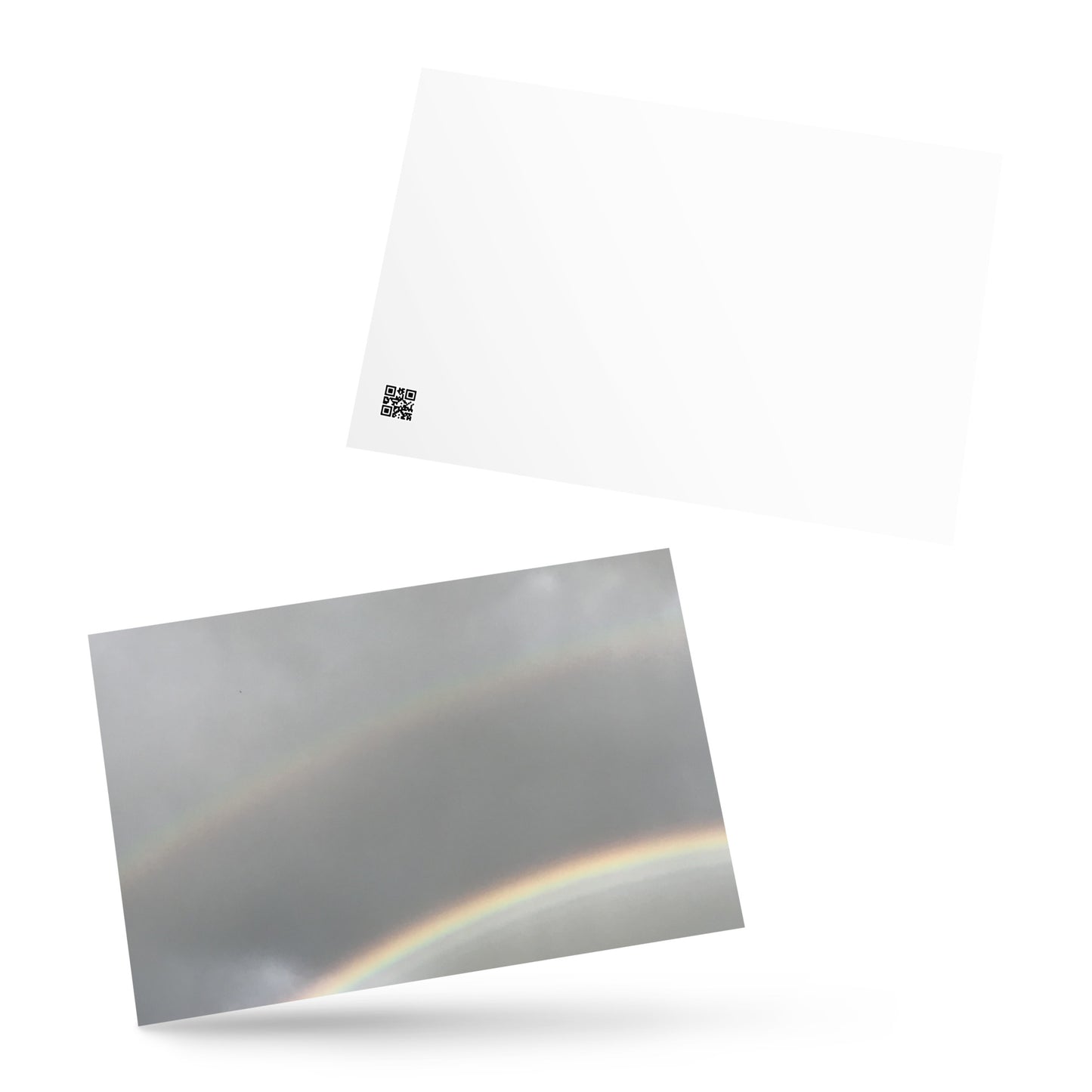 Minimalist art postcard featuring the 'Double Rainbow' photo art. / ポストカード：「ダブルレインボー」のフォトアートを配したミニマリストデザイン。