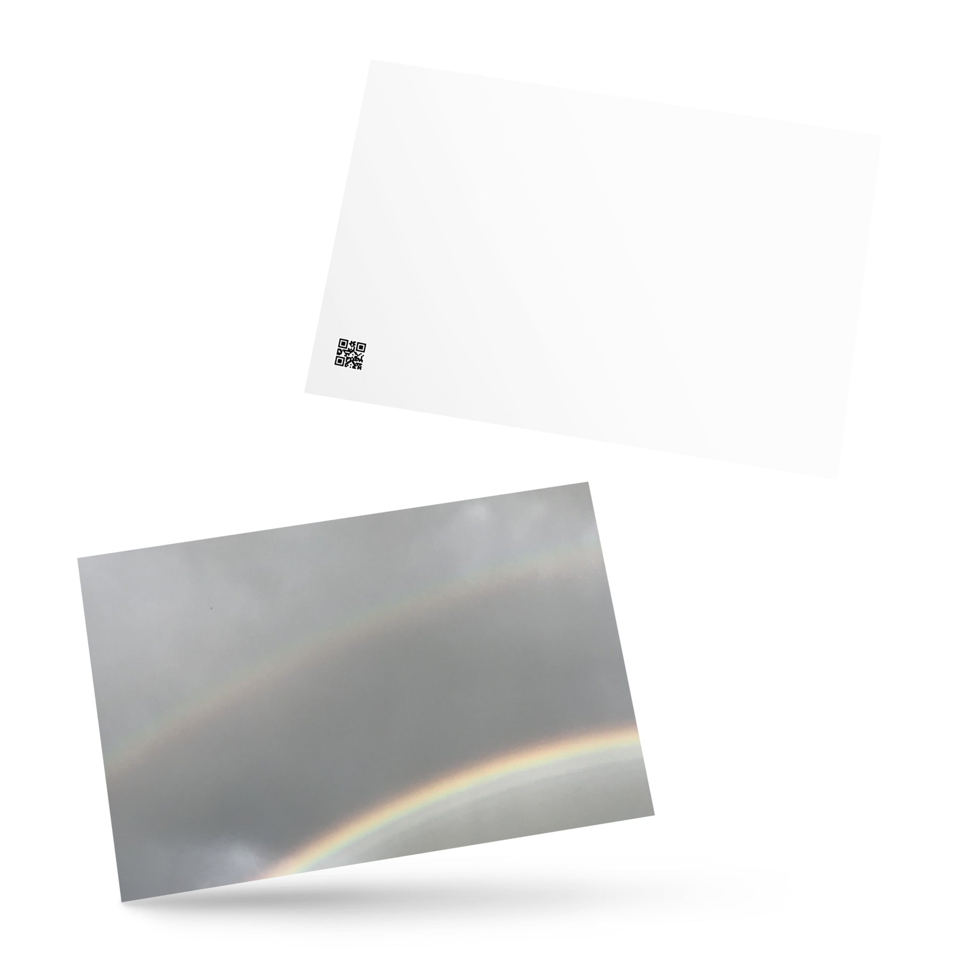 Minimalist art postcard featuring the 'Double Rainbow' photo art. / ポストカード：「ダブルレインボー」のフォトアートを配したミニマリストデザイン。