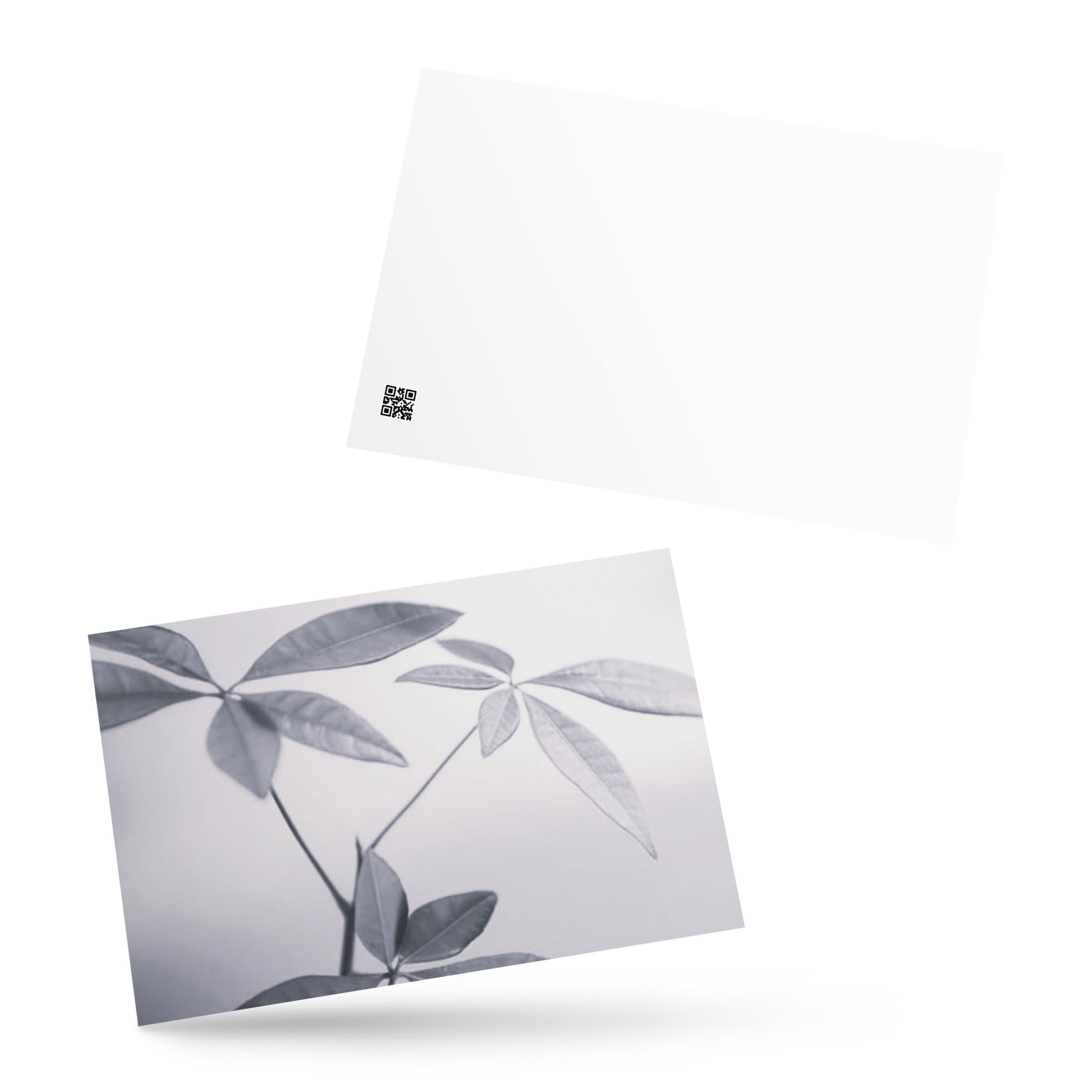 Minimalist art postcard featuring the 'Botanical (B&W)' photo art. / ポストカード：「ボタニカル (モノクロ)」のフォトアートを配したミニマリストデザイン。