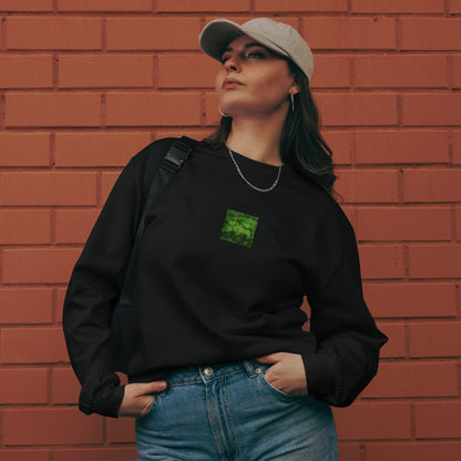 Black unisex long sleeve shirt with black and white plants graphic – seiartinc
