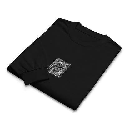 Weeds (B&W) Art – Premium Heavyweight Long Sleeve Shirt, Black, Front View