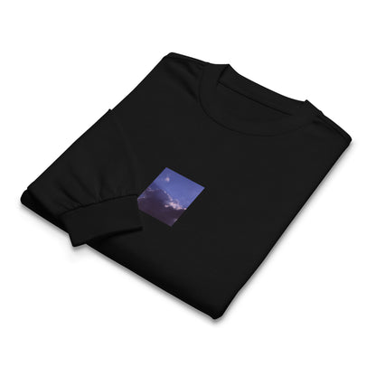 Clouds, Light, Sky - Premium Heavyweight Long Sleeve Shirt, Black, Front View