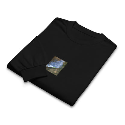 Drifted Leaf - Premium Heavyweight Long Sleeve Shirt Black