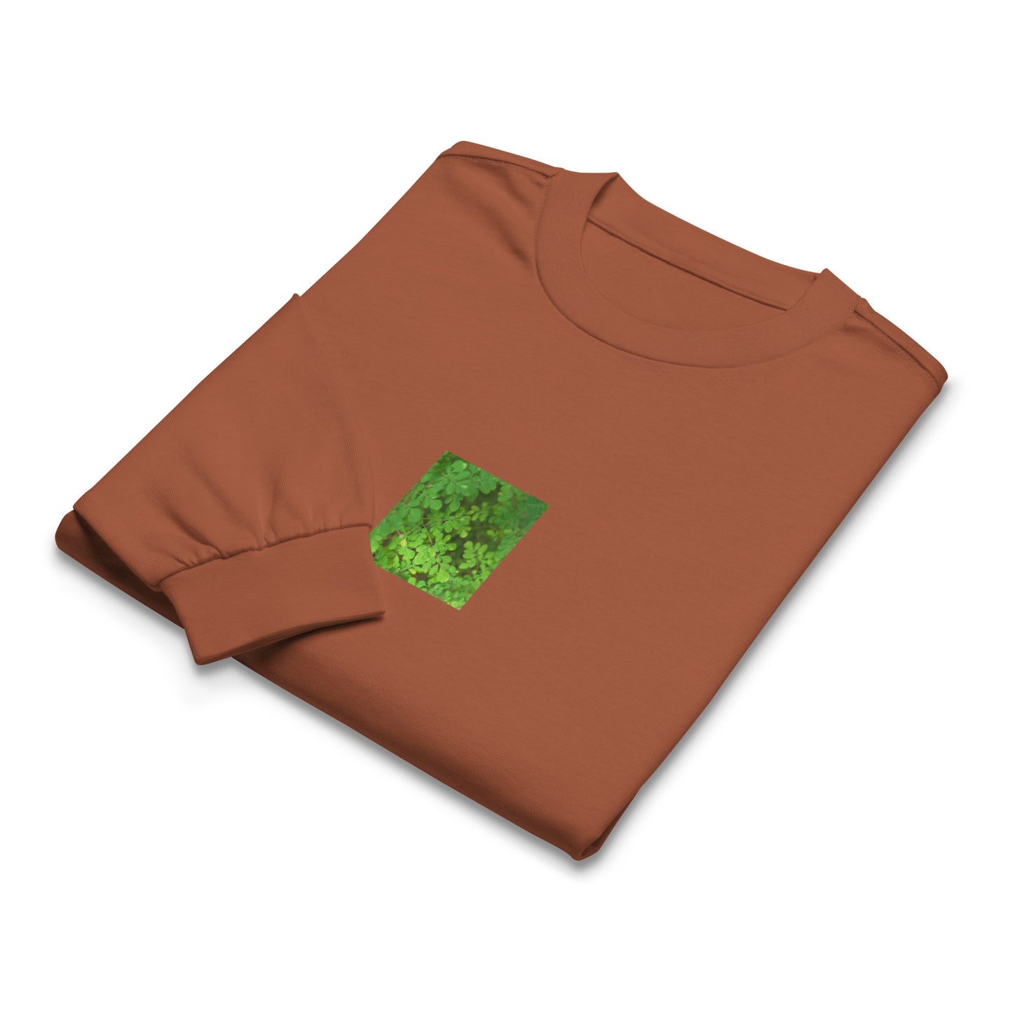 Matsukazesou Botanical Art – Unisex Premium Heavyweight Long Sleeve Shirt, Clay, Front View