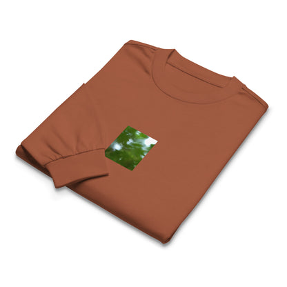 Maple Abstraction Botanical Art – Unisex Premium Heavyweight Long Sleeve Shirt, Clay, Front View