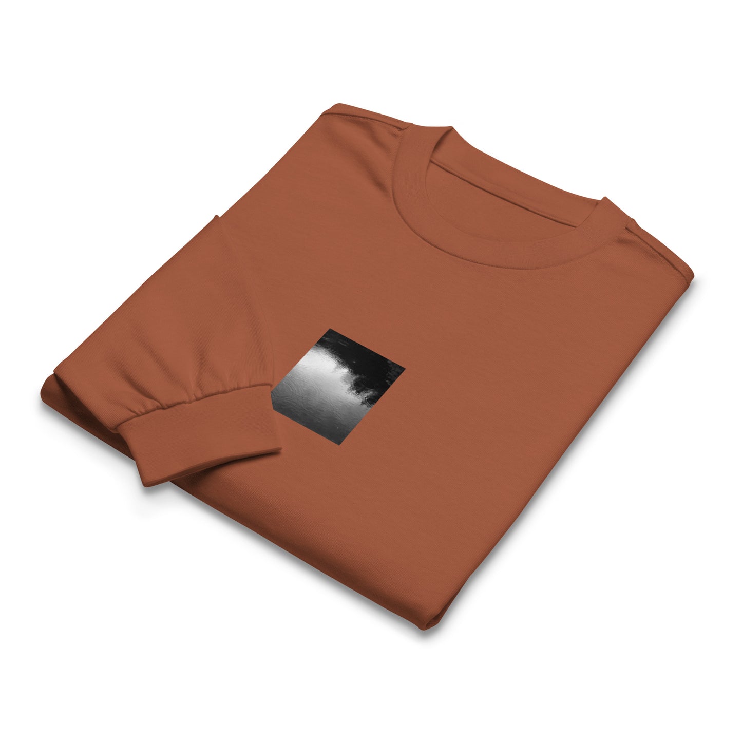 Ripples in Puddle B and W Long Sleeve Shirt Clay