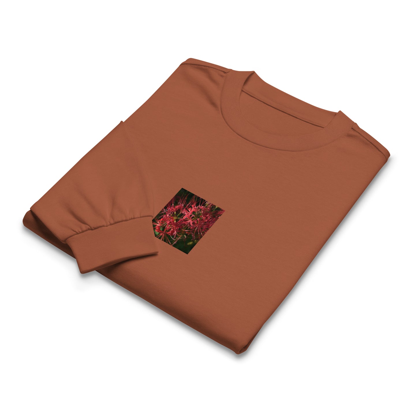 Red Spider Lily long sleeve shirt, clay