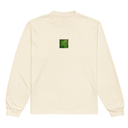 Botanical Plant Art – Premium Heavyweight Long Sleeve Shirt, Ecru, Front View
