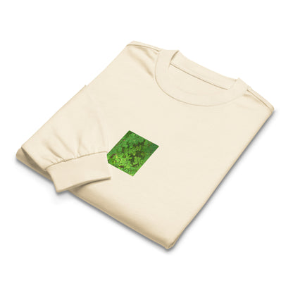 Matsukazesou Botanical Art – Unisex Premium Heavyweight Long Sleeve Shirt, Ecru, Front View