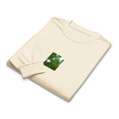 Maple Abstraction Botanical Art – Unisex Premium Heavyweight Long Sleeve Shirt, Ecru, Front View