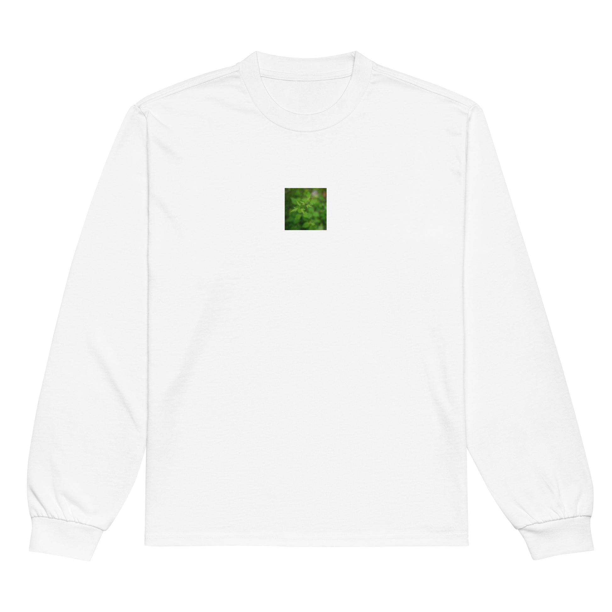 Botanical Plant Art – Premium Heavyweight Long Sleeve Shirt, White, Front View
