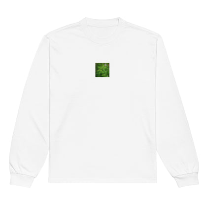 Botanical Plant Art – Premium Heavyweight Long Sleeve Shirt, White, Front View
