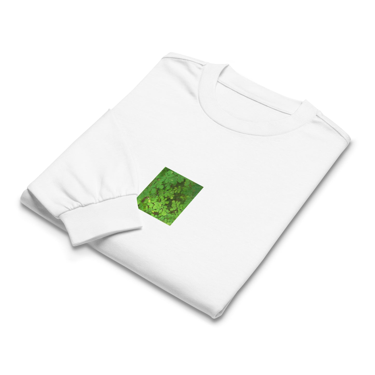 Matsukazesou Botanical Art – Unisex Premium Heavyweight Long Sleeve Shirt, White, Front View