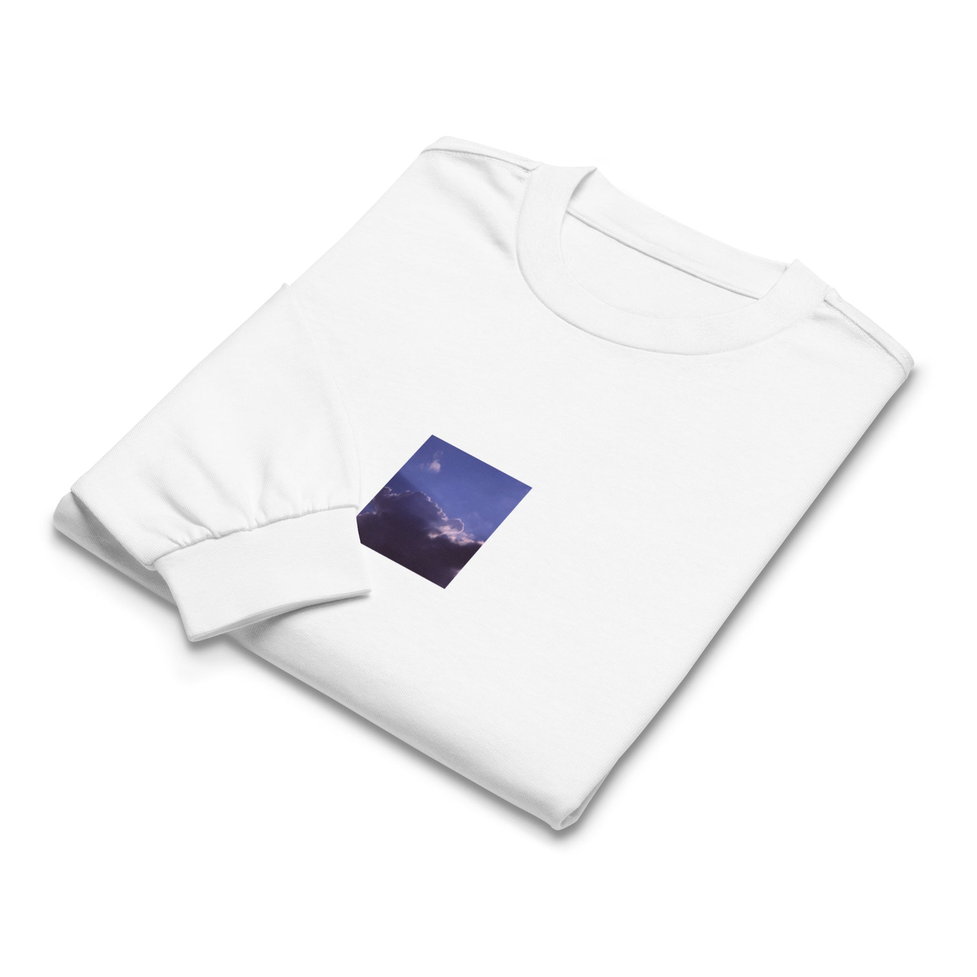 Clouds, Light, Sky - Premium Heavyweight Long Sleeve Shirt, White, Front View
