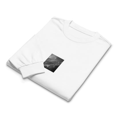 Light Rays through Clouds (B&W) - Premium Heavyweight Long Sleeve Shirt White