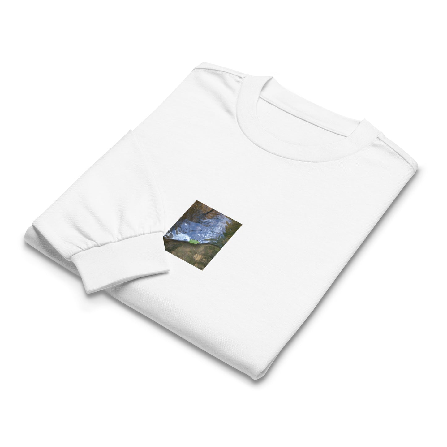 Drifted Leaf - Premium Heavyweight Long Sleeve Shirt White