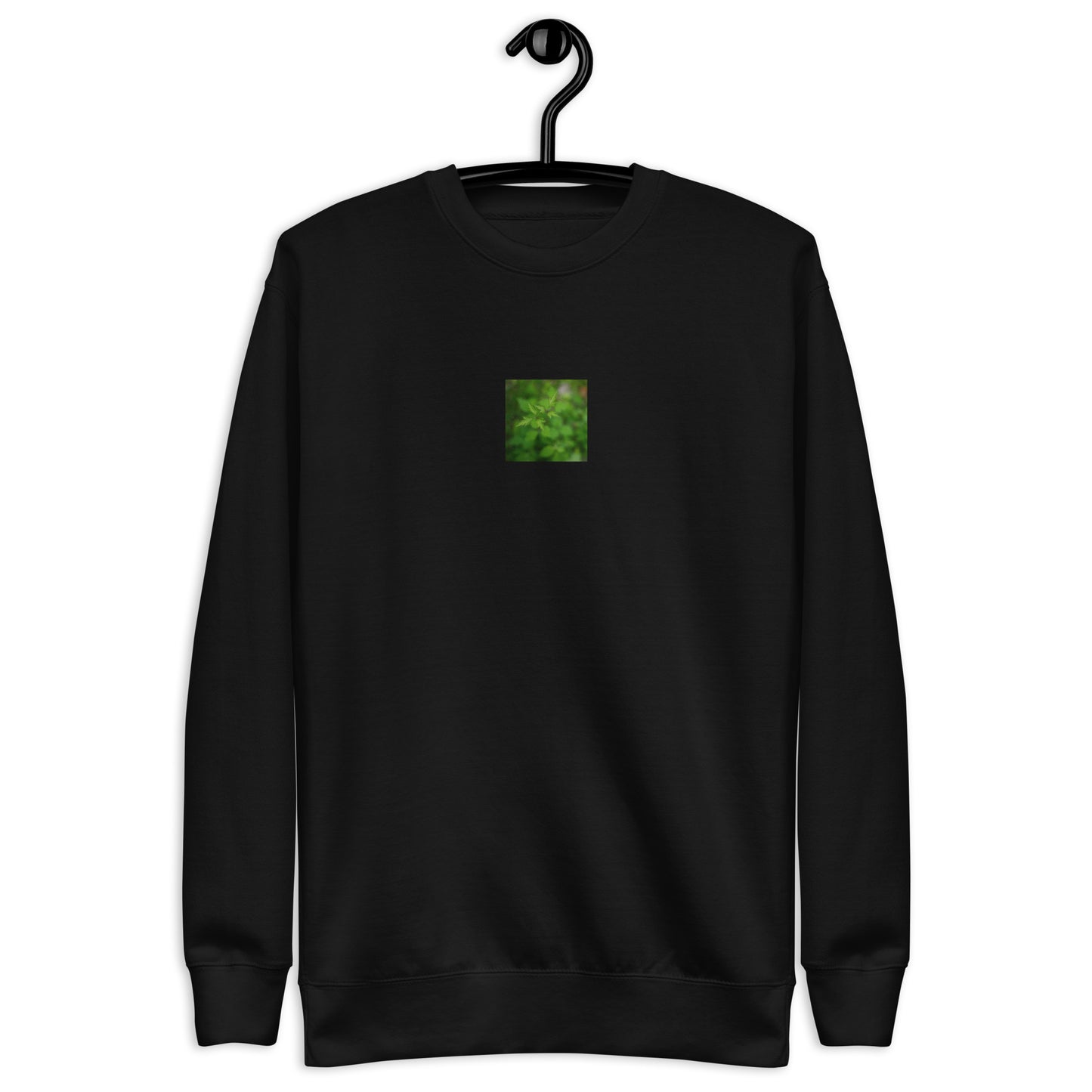 Botanical Plant Art – Unisex Premium Sweatshirt, Black, Front View
