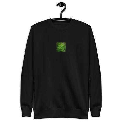 Botanical Plant Art – Unisex Premium Sweatshirt, Black, Front View
