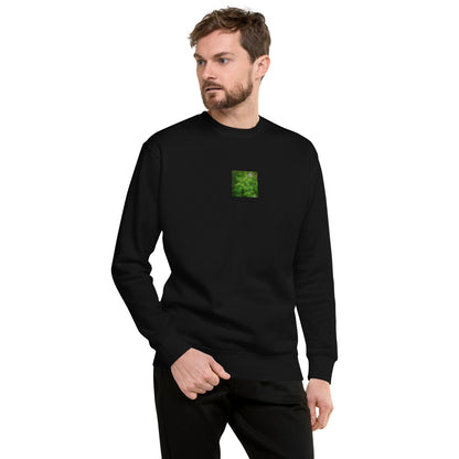 Botanical Plant Art – Unisex Premium Sweatshirt, Black, Front View
