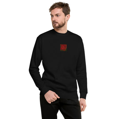 Red Spider Lily Botanical Art – Unisex Premium Sweatshirt, Black, Front View