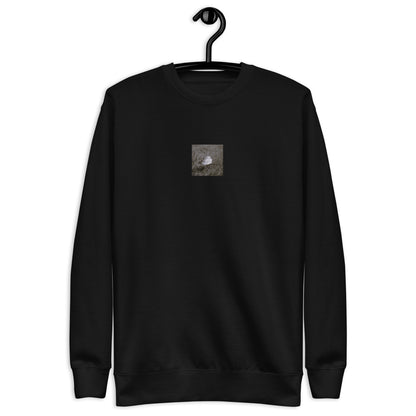 Yellow Fallen Leaf Botanical B&W Art – Unisex Premium Sweatshirt, Black, Front View