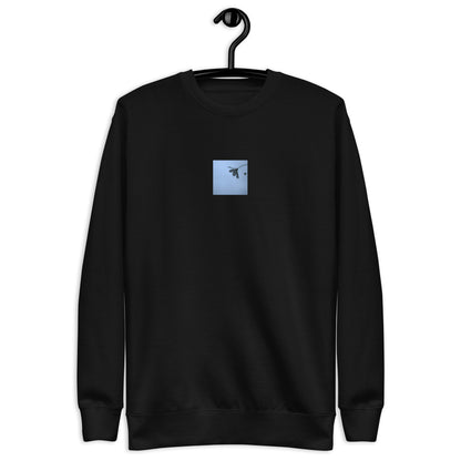 Cosmos Flower Botanical Art – Unisex Premium Sweatshirt, Black, Front View