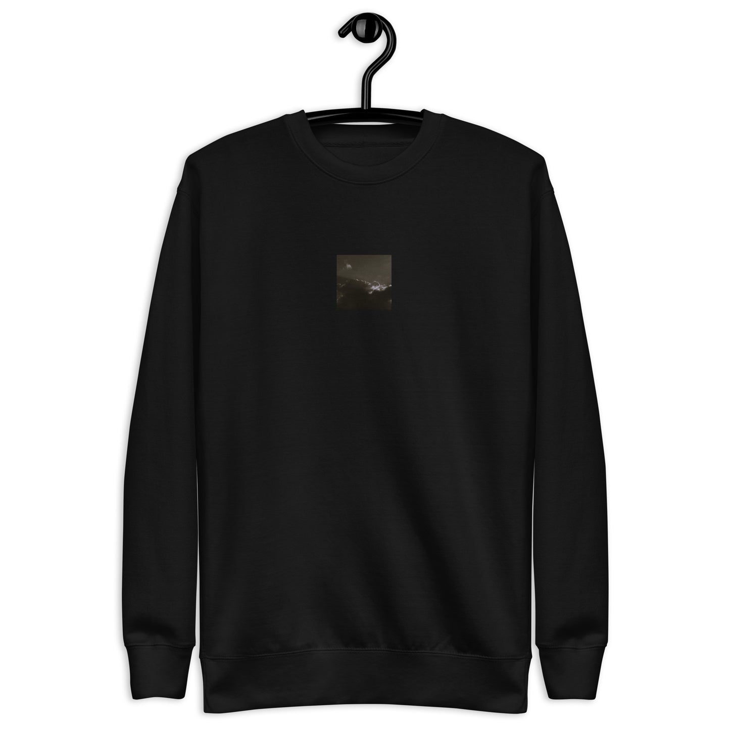 Light Rays through Clouds (B&W) - Unisex Premium Sweatshirt, Black, Front View