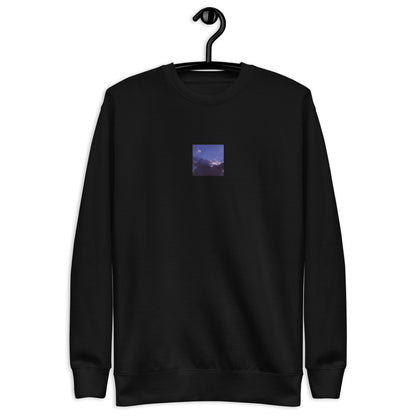 Clouds, Light, Sky - Unisex Premium Sweatshirt, Black, Front View