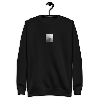 Decayed Pier (B&W) - Unisex Premium Sweatshirt, Black, Front View