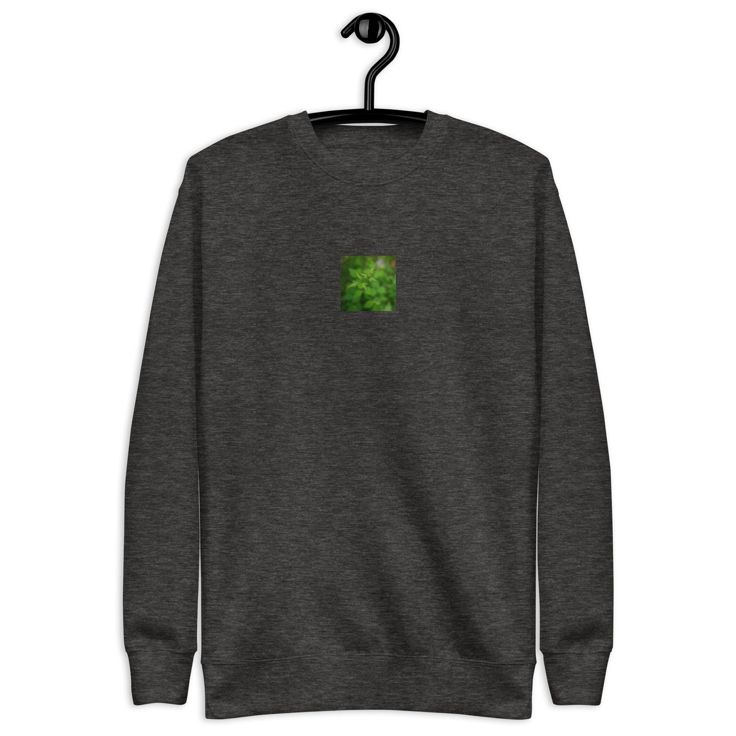 Botanical Plant Art – Unisex Premium Sweatshirt, Charcoal Heather, Front View
